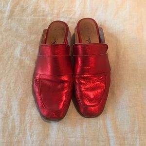Free People Metallic Mules